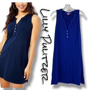 Lilly Pulitzer Essie Sleeveless Dress True Navy Resort Beach Womens Size Small